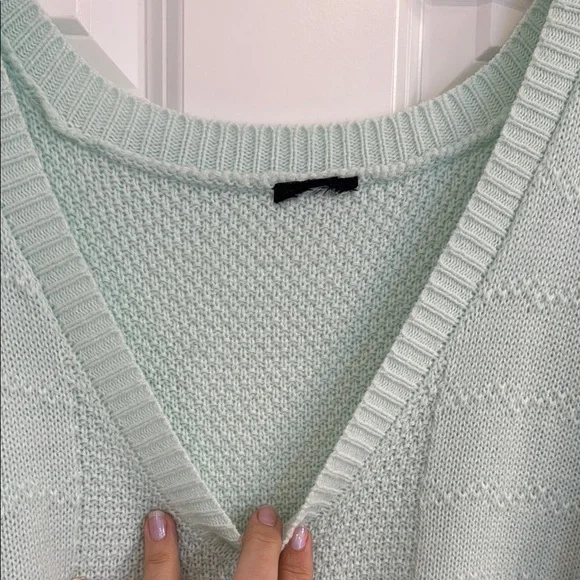 Torrid Mint Green V-Neck Oversized Sweater, 2X - Picture 5 of 7